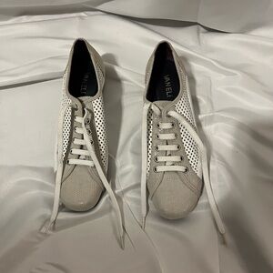 Vaneli Women's Cream and Gray Sneakers